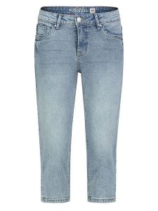 Sublevel Rybaczki dżinsowe w kolorze błękitnym rozmiar: XXL. Niebieskie spodnie z wysokim stanem Sublevel, z aplikacjami, ze skóry, z podwyższonym stanem. Za 82,99 zł.