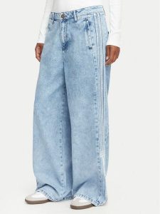 Adidas Jeansy Adibreak Mid Rise Wide Leg Denim Pant KT2651 Niebieski jasny Wide Leg. Niebieskie jeansy ADIDAS, bez wzorów, z bawełny. Za 439,99 zł.