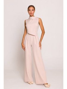 Made of emotion Kombinezon w kolorze beżowym rozmiar: M. Brązowe kombinezony Made Of Emotion, m, bez wzorów, bez kołnierzyka, bez ramiączek. Za 219,60 zł.