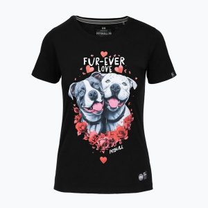 Koszulka damska Pitbull Fur Ever Love. Białe koszulki sportowe PITBULL, bez wzorów, bez ramiączek. Za 99,99 zł.