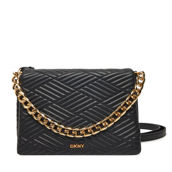 Torebka DKNY. Czarne listonoszki DKNY, bez wzorów, bez dodatków. Za 559,99 zł.
