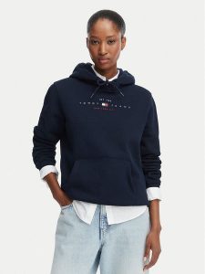 Tommy Jeans Bluza Linear DW0DW23485 Granatowy Regular Fit. Niebieskie bluzy Tommy Jeans, s, bez wzorów, z bawełny, bez kaptura. Za 349,99 zł.