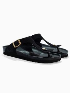 BACKSUN Skórzane japonki "Singapore" w kolorze czarnym rozmiar: 39. Czarne klapki Backsun, bez wzorów, ze skóry, z otwartym noskiem, bez obcasa. Za 130,99 zł.