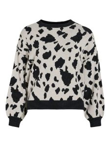 Vila Sweter "Tip" w kolorze szaro-czarnym rozmiar: XL. Czarne swetry oversize Vila, xl, bez wzorów, bez ramiączek. Za 73,76 zł.