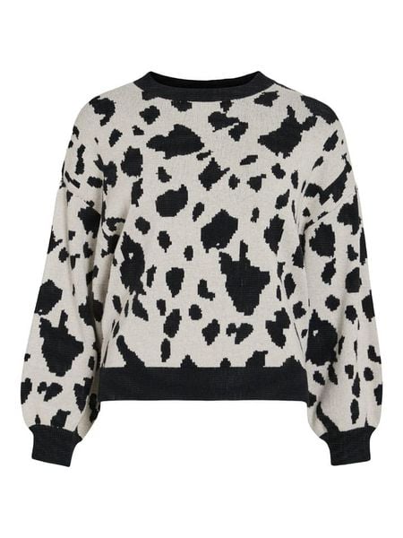 Vila Sweter "Tip" w kolorze szaro-czarnym rozmiar: XL. Czarne swetry oversize Vila, xl, bez wzorów, bez ramiączek. Za 65,38 zł.