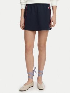 Tommy Jeans Spódnica mini Badge DW0DW22589 Granatowy Regular Fit. Niebieskie spódnice Tommy Jeans, s, bez wzorów, z bawełny, mini. Za 329,99 zł.