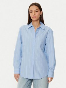 Calvin Klein Koszula K20K207670 Błękitny Regular Fit. Niebieskie koszule Calvin Klein, bez wzorów, z bawełny, bez kołnierzyka, bez ramiączek. Za 299,99 zł.