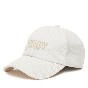 Czapka z daszkiem Tommy Jeans. Białe czapki Tommy Jeans, bez wzorów, z jeansu. Za 104,99 zł.
