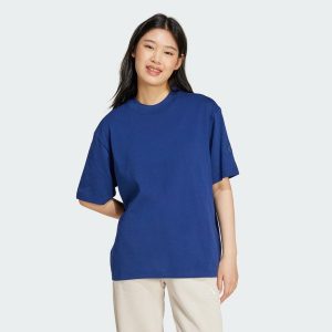 Koszulka Essentials Contemporary Logo Boyfriend. Białe bluzki ADIDAS, xs, bez wzorów, sportowe, bez kołnierzyka, bez ramiączek. W wyprzedaży za 83,40 zł.