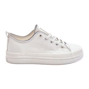 Damskie Trampki Big Star NN274850 Białe. Białe trampki bez wzorów, z materiału, bez zapięcia. Za 224,56 zł.