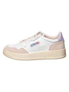 AUTRY Skórzane sneakersy "Medalist Low" w kolorze beżowo-fioletowo-białym rozmiar: 37. Białe trampki AUTRY, bez wzorów, bez zapięcia. Za 373,35 zł.