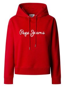 Pepe Jeans Bluza "Maddy" w kolorze czerwonym rozmiar: L. Czerwone bluzy Pepe Jeans, l, bez wzorów, z bawełny, z kapturem. Za 232,78 zł.