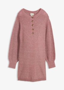 Sukienka ciążowa i do karmienia z długą plisą guzikową. Fioletowe sukienki bonprix, bez wzorów, bez kołnierzyka, moda ciążowa, bez ramiączek, maxi, plisowane. Za 149,99 zł.