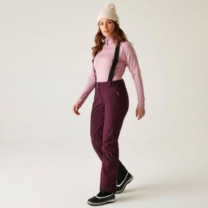 Damskie wodoodporne izolowane spodnie narciarskie Shrink. Fioletowe spodnie sportowe Dare 2b, na zimę, bez wzorów, narciarskie. Za 299,99 zł.