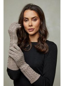 Soft Cashmere Rękawiczki w kolorze szarobrązowym rozmiar: onesize. Brązowe rękawiczki Soft Cashmere, bez wzorów, z materiału. Za 88,43 zł.