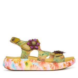 Sandały Laura Vita. Zielone sandały LAURA VITA, bez wzorów, bez obcasa, na płaskiej podeszwie, bez zapięcia. Za 459,99 zł.