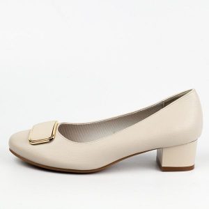 Czółenka wt damskie na obcasie M.Daszyński Sa210-8. Szare czółenka M.Daszyński, bez wzorów, ze skóry, z okrągłym noskiem, bez obcasa, na obcasie, bez zapięcia. Za 189,00 zł.