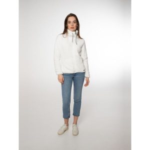 Bluza polarowa rozpinana damska Protest RIRI. Białe bluzy Protest, na zimę, bez wzorów, z polaru, bez kaptura. Za 299,99 zł.