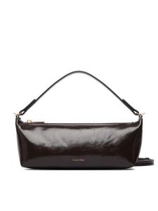 Calvin Klein Torebka Foil Logo Glossy Conv Bag LV04F3738G Brązowy. Brązowe torebki klasyczne Calvin Klein, bez wzorów, ze skóry, bez dodatków. Za 449,99 zł.