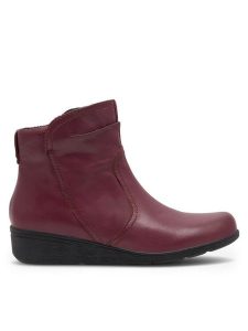 Go Soft Botki WI16-JANE ZULA-02 Bordowy. Czerwone botki Go Soft, bez wzorów, ze skóry, bez obcasa, na płaskiej podeszwie, bez zapięcia. Za 249,99 zł.