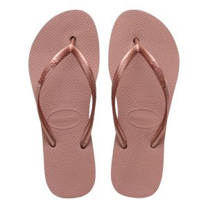 Japonki damskie Havaianas Slim Platform. Czerwone klapki Havaianas, bez wzorów, bez obcasa. Za 99,99 zł.