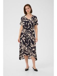 Kaffe Sukienka w kolorze czarno-białym rozmiar: 42. Czarne sukienki Kaffe, na co dzień, bez wzorów, z tkaniny, bez kołnierzyka, bez ramiączek, maxi, proste. Za 126,99 zł.