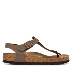 Sandały Birkenstock. Brązowe sandały Birkenstock, bez wzorów, bez obcasa, na płaskiej podeszwie, bez zapięcia. Za 469,99 zł.