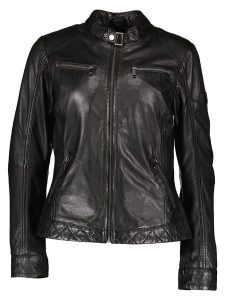 HIS Skórzana kurtka w kolorze czarnym rozmiar: 46. Czarne kurtki HIS, bez wzorów, ze skóry, bez kaptura. Za 478,99 zł.