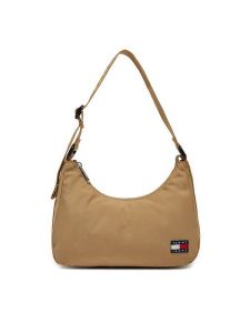Tommy Jeans Torebka AW0AW16958 Khaki. Brązowe torebki klasyczne Tommy Jeans, bez wzorów, z jeansu, bez dodatków. Za 179,99 zł.