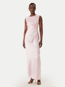 Rinascimento Sukienka wieczorowa CFC0127559003 Różowy Slim Fit. Czerwone sukienki Rinascimento, xs, bez wzorów, z syntetyku, wizytowe, bez kołnierzyka, bez ramiączek. Za 636,99 zł.