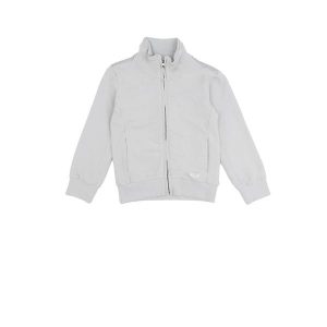 Bluza z pełny zamek błyskawiczny na co dzień. Szare bluzy LEONE 1947 APPAREL, bez wzorów, z bawełny, bez kaptura. W wyprzedaży za 108,70 zł.