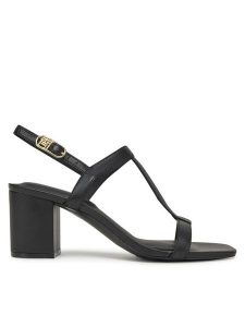 Tommy Hilfiger Sandały Leather Block Heel Sandal FW0FW08532 Czarny. Czarne sandały TOMMY HILFIGER, bez wzorów, ze skóry, bez obcasa, na słupku, bez zapięcia. Za 529,99 zł.