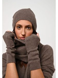 AUTHENTIC CASHMERE Kaszmirowe ocieplacze "Serre" w kolorze ciemnobrązowym rozmiar: onesize. Brązowe rękawiczki AUTHENTIC CASHMERE, bez wzorów, z kaszmiru. Za 161,73 zł.