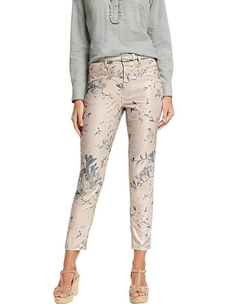 Heine Spodnie w kolorze beżowym rozmiar: 44. Brązowe rurki Heine, z materiału. Za 122,96 zł.