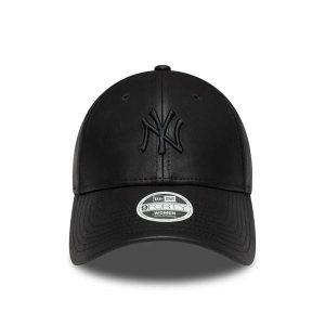 Czapka baseballowa damska New York Yankees New Era 9Forty. Czarne czapki New Era, bez wzorów, z materiału, eleganckie. Za 145,75 zł.