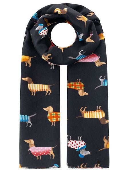 Zwillingsherz Szal "Dachshund" w kolorze czarnym - 180 x 100 cm rozmiar: onesize. Czarne szaliki Zwillingsherz, bez wzorów, z materiału. Za 111,84 zł.