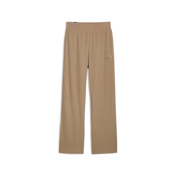 Legginsy do joggningu z wysokim stanem dla kobiet Puma Ess Elevated. Brązowe legginsy Puma, bez wzorów, z bawełny, z podwyższonym stanem. Za 195,15 zł.