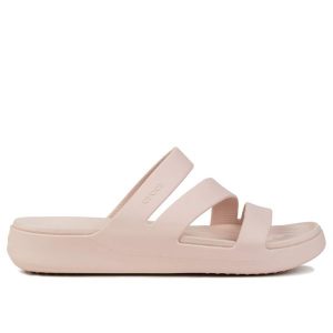 Klapki damskie do chodzenia Crocs GETAWAY STRAPPY. Czerwone klapki Crocs, bez wzorów, bez obcasa. Za 169,00 zł.