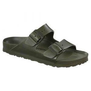 Klapki damskie Birkenstock Arizona Birkoflor. Czarne klapki Birkenstock, bez wzorów, z materiału, bez obcasa. Za 453,00 zł.