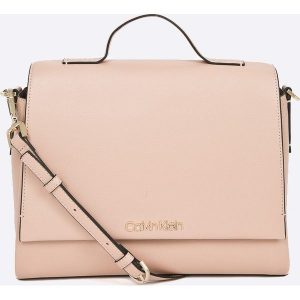 Calvin Klein - Torebka. Szare torebki klasyczne marki Calvin Klein, w paski, z materiału. W wyprzedaży za 559,90 zł.