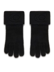 Coach Rękawiczki CCM98 Czarny. Czarne rękawiczki Coach, bez wzorów, z dzianiny. Za 259,99 zł.