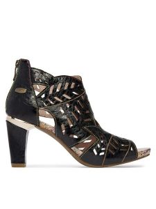 Laura Vita Sandały Albane 48 Czarny. Czarne sandały LAURA VITA, bez wzorów, ze skóry, bez obcasa, na słupku, bez zapięcia. Za 529,99 zł.