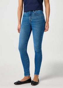 DAMSKIE SPODNIE WRANGLER HIGH SKINNY URBAN HAZE 112362302. Jeansy Wrangler, bez wzorów, z jeansu. Za 209,99 zł.