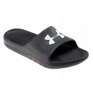 KLAPKI UNDER ARMOUR 3021286-001 czarne na basen lato lekkie sportowe 37,5. Czarne klapki Under Armour, bez wzorów, bez obcasa. Za 99,00 zł.