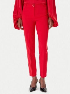 Rinascimento Chinosy CFC0125410003 Czerwony Skinny Fit. Czerwone chinosy Rinascimento, bez wzorów, z syntetyku. Za 379,99 zł.