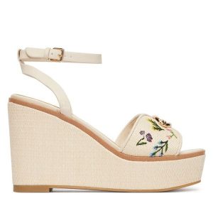 Sandały Aldo. Brązowe sandały ALDO, bez wzorów, bez obcasa, na koturnie, bez zapięcia. Za 419,99 zł.