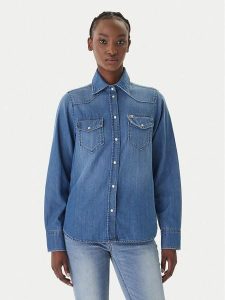 Liu Jo Koszula jeansowa UA6339 D4851 Granatowy Regular Fit. Niebieskie koszule Liu Jo, bez wzorów, z bawełny, bez kołnierzyka, bez ramiączek. Za 499,99 zł.