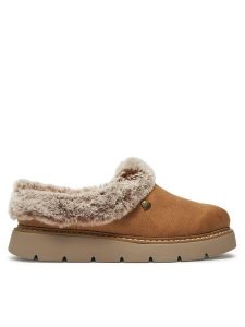Skechers Kapcie 114762/CSNT Brązowy. Brązowe kapcie Skechers, bez wzorów, ze skóry. Za 199,99 zł.