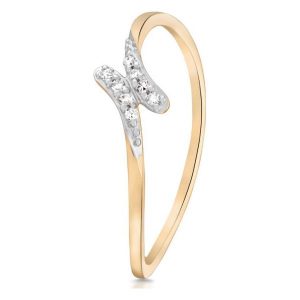 Zjawiskowy Pierścionek Złoty - złoto żółte 585, Diament 0,04ct. Pierścionki marki W.KRUK. Za 849,00 zł.
