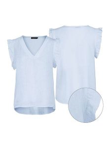 Eight2Nine Bluzka w kolorze błękitnym rozmiar: L/XL. Niebieskie bluzki Eight2Nine, l, bez wzorów, bez kołnierzyka, bez ramiączek. Za 101,45 zł.